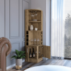 Bar Cabinet Papprika, 8 Wine Cubbies, Dark Brown Finish