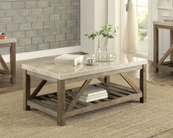 Industrial Style Angled Support 1pc Table Marble Top White
