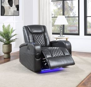 ACME Alair Power Motion Recliner, Dark Gray Leather LV02460
