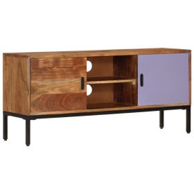 TV Stand Honey Brown and Gray 43.3"x11.8"x19.7" Solid  Acacia