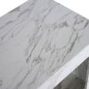 Modern Coffee Table w/ LED Light, Marble Glossy End Stand