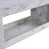 Modern Coffee Table w/ LED Light, Marble Glossy End Stand