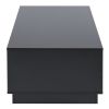 Modern LED Coffee Table, 16 Colors LED, End Stand, Black