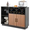 Industrial Sideboard Cabinet w/ Removable Wine & Glass Rack