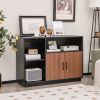 Industrial Sideboard Cabinet w/ Removable Wine & Glass Rack