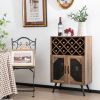 2-Door Farmhouse Kitchen Storage Bar Cabinet