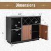 Industrial Sideboard Cabinet w/ Removable Wine & Glass Rack