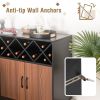 Industrial Sideboard Cabinet w/ Removable Wine & Glass Rack