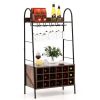 Detachable Wine Rack and 5 Rows of Stemware Holder
