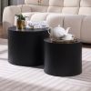 MDF w/ ash/oak/walnut coffee table/end stand set of 2, Black