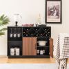 Industrial Sideboard Cabinet w/ Removable Wine & Glass Rack