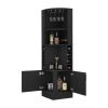 Bar Cabinet Papprika, 8 Wine Cubbies, Black Wengue Finish