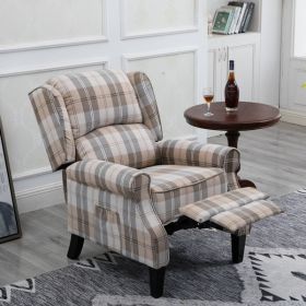 Modern Comfortable Upholstered Leisure Chair, Beige Check