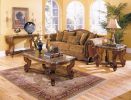Rich Burnished Cherry Finish 1pc End Table Beveled Marble Top