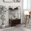 Detachable Wine Rack and 5 Rows of Stemware Holder