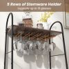 Detachable Wine Rack and 5 Rows of Stemware Holder