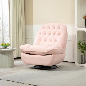 360Â° Swivel Recliner Adjustable Chenille Glider Chair- Pink