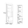 Bar Cabinet Papprika, 8 Wine Cubbies, Dark Brown Finish