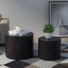 MDF w/ ash/oak/walnut coffee table/end stand set of 2, Black