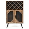 2-Door Farmhouse Kitchen Storage Bar Cabinet