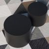 MDF w/ ash/oak/walnut coffee table/end stand set of 2, Black