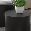 MDF w/ ash/oak/walnut coffee table/end stand set of 2, Black