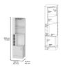 Bar Cabinet Papprika, 8 Wine Cubbies, White Finish