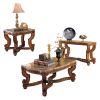 Rich Burnished Cherry Finish 1pc End Table Beveled Marble Top