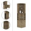 Bar Cabinet Papprika, 8 Wine Cubbies, Dark Brown Finish