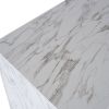 Modern Coffee Table w/ LED Light, Marble Glossy End Stand