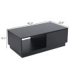 Modern LED Coffee Table, 16 Colors LED, End Stand, Black