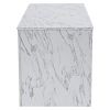 Modern Coffee Table w/ LED Light, Marble Glossy End Stand