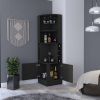 Bar Cabinet Papprika, 8 Wine Cubbies, Black Wengue Finish