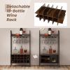 Detachable Wine Rack and 5 Rows of Stemware Holder