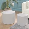 MDF with ash/oak/walnut coffee table/end stand 2 in set, White