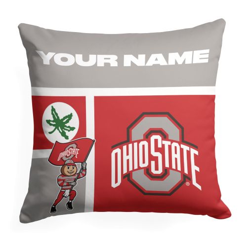 NCAA Number 1 Fan Ohio State Personalized Throw Pillow