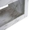 Modern Coffee Table w/ LED Light, Marble Glossy End Stand