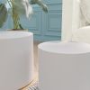 MDF with ash/oak/walnut coffee table/end stand 2 in set, White