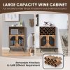 2-Door Farmhouse Kitchen Storage Bar Cabinet