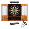 Viper League Sisal Board, Oak Cabinet, Lights & Dart Mat