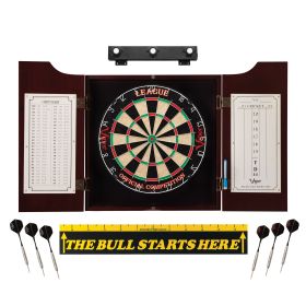 Viper League Sisal Board, Mahogany Cabinet, Bull Starts Here