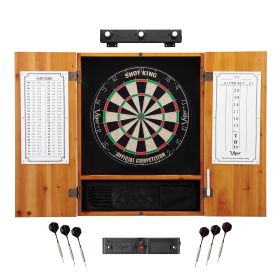 Viper Shot King Dartboard, Oak Cabinet, & Line Light Mark