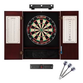Viper League Sisal Dartboard, Mahogany Cabinet, Lights & Line