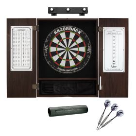 Viper Razorback Dartboard, Espresso Cabinet, Lights & Mat