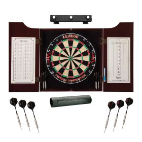 Viper League Sisal Board, Mahogany Cabinet, Lights & Mat