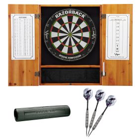 Viper Oak Steel Dart Cabinet, Razorback Board, Raven Steel