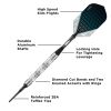 Viper Diamond 90% Tungsten Soft Tip Dart Set Silver Rings