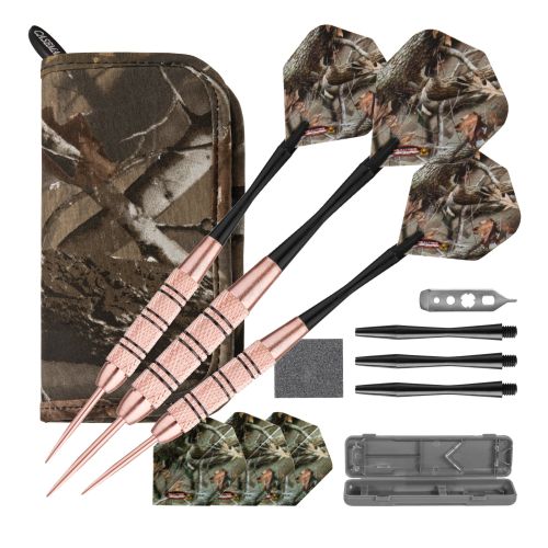 Fat Cat Realtree Hardwoods HD Steel Tip 23 gms & Camo Case