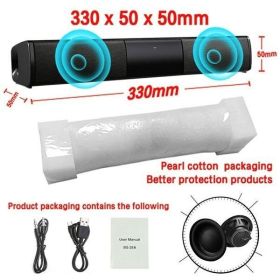 Home Theater Bluetooth Speaker TV Soundbar Boom Box (Color: 330 mm BS28A)