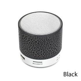 Bluetooth Speaker Mini Wireless Crack LED TF USB Subwoofer (Color: Black)